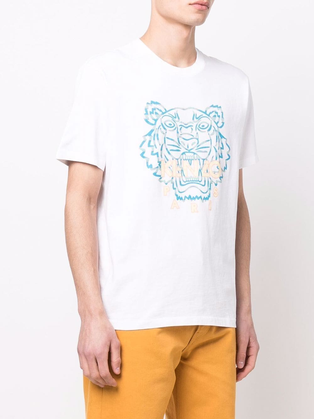 KENZO Tiger Print T-Shirt White - MAISONDEFASHION.COM