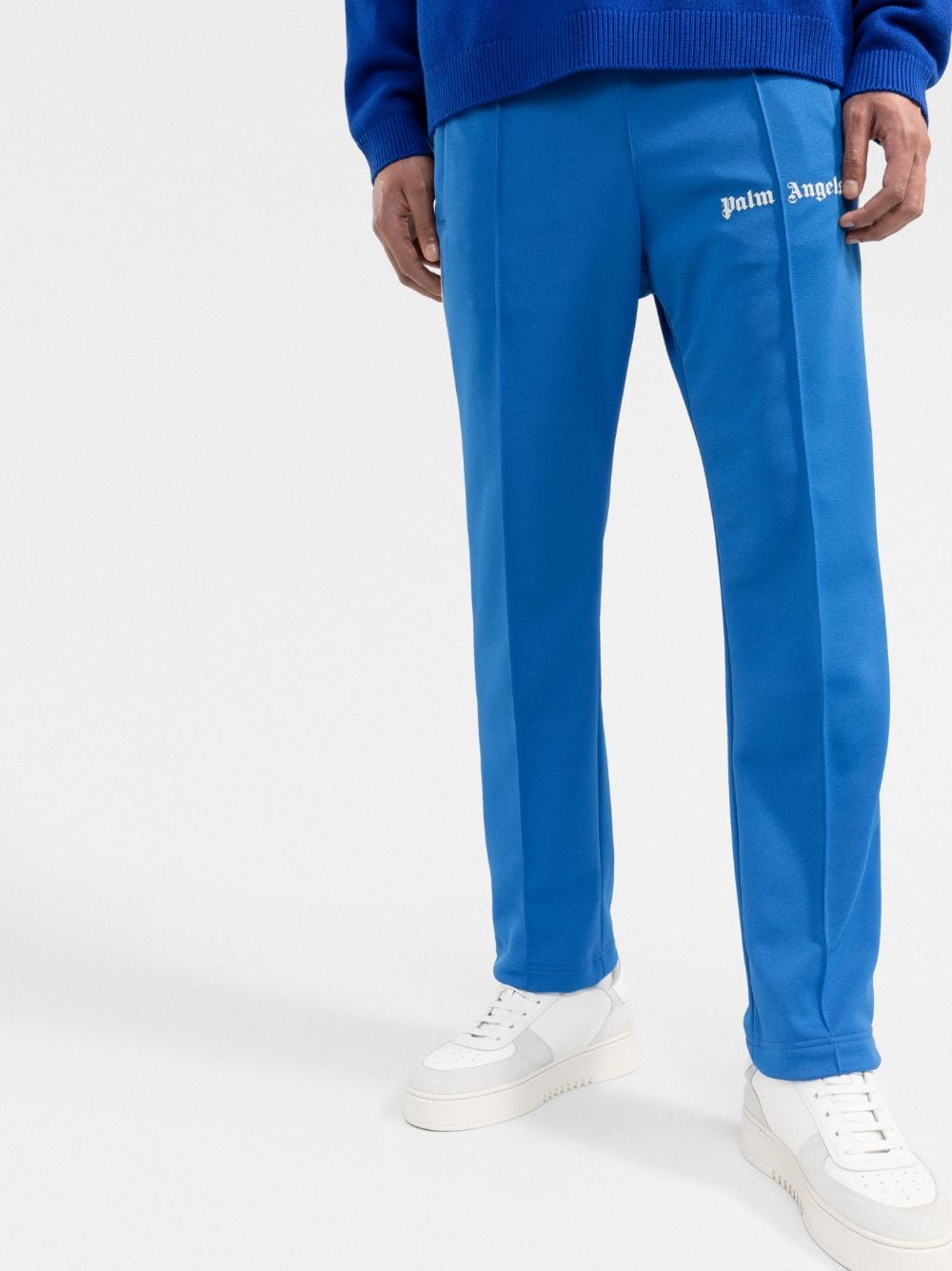 PALM ANGELS Slim Track Pants Blue - MAISONDEFASHION.COM