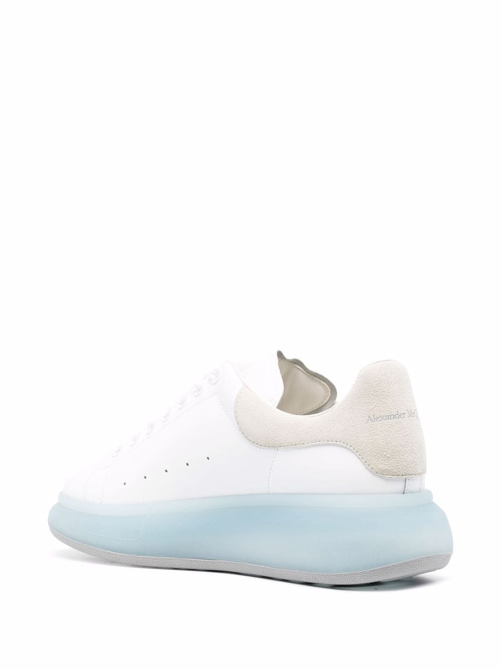 ALEXANDER MCQUEEN Oversized low-top sneakers White/frost blue - MAISONDEFASHION.COM