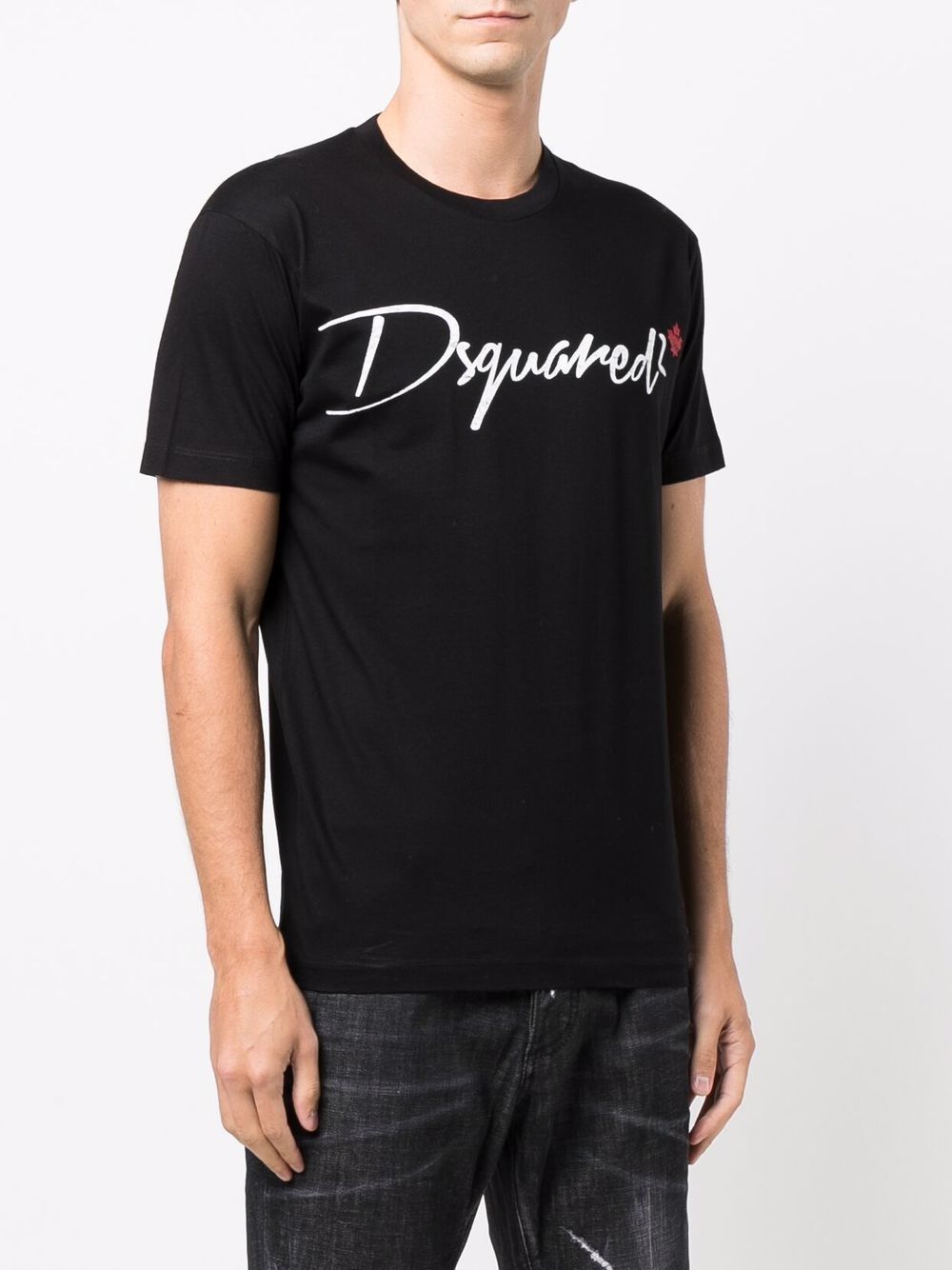 DSQUARED2 Logo crew-neck T-shirt Black - MAISONDEFASHION.COM