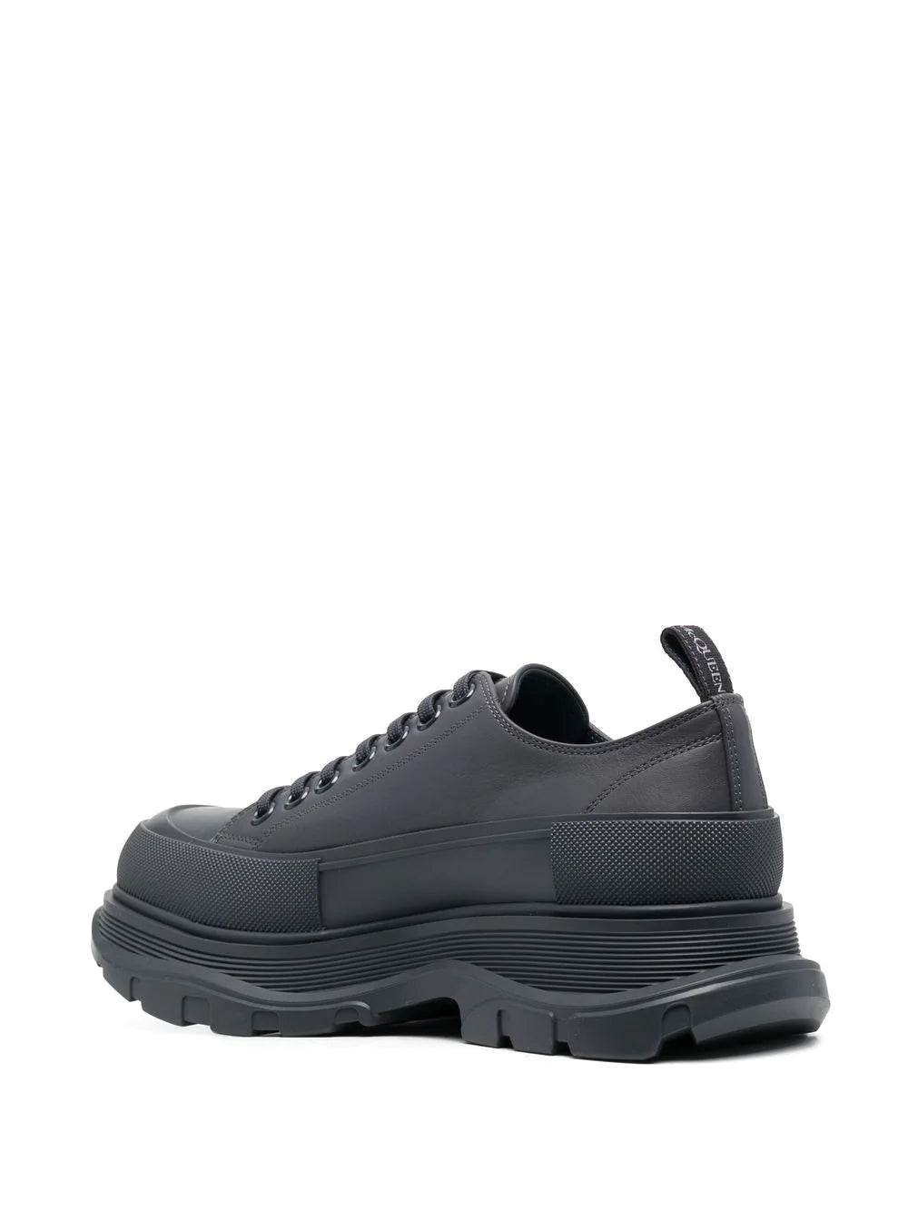 Alexander McQueen Tread Leather Low Top Sneakers Grey - MAISONDEFASHION.COM