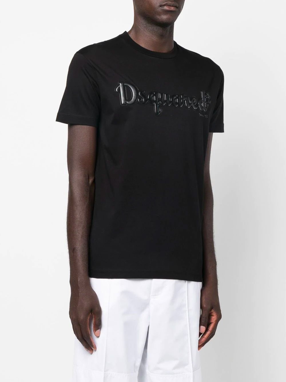 DSQUARED2 Debossed Logo-Print T-shirt Black - MAISONDEFASHION.COM