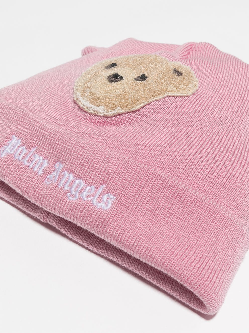 PALM ANGELS KIDS Bear wool knitted beanie Pink - MAISONDEFASHION.COM