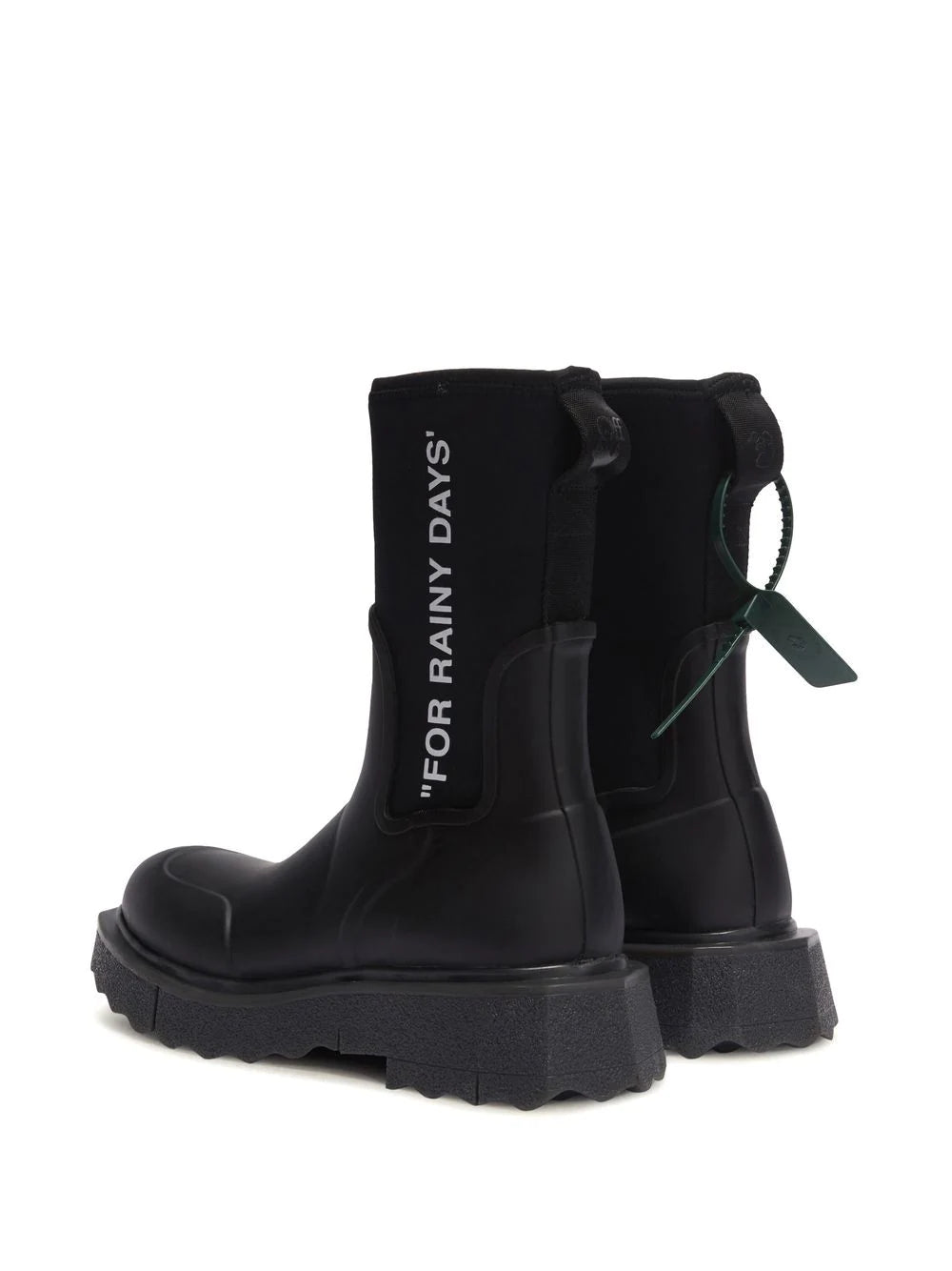 OFF WHITE WOMEN Sponge Rubber Rainboot Black/White - MAISONDEFASHION.COM