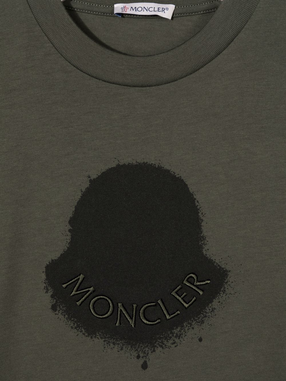 MONCLER KIDS Logo Print T-Shirt Green - MAISONDEFASHION.COM