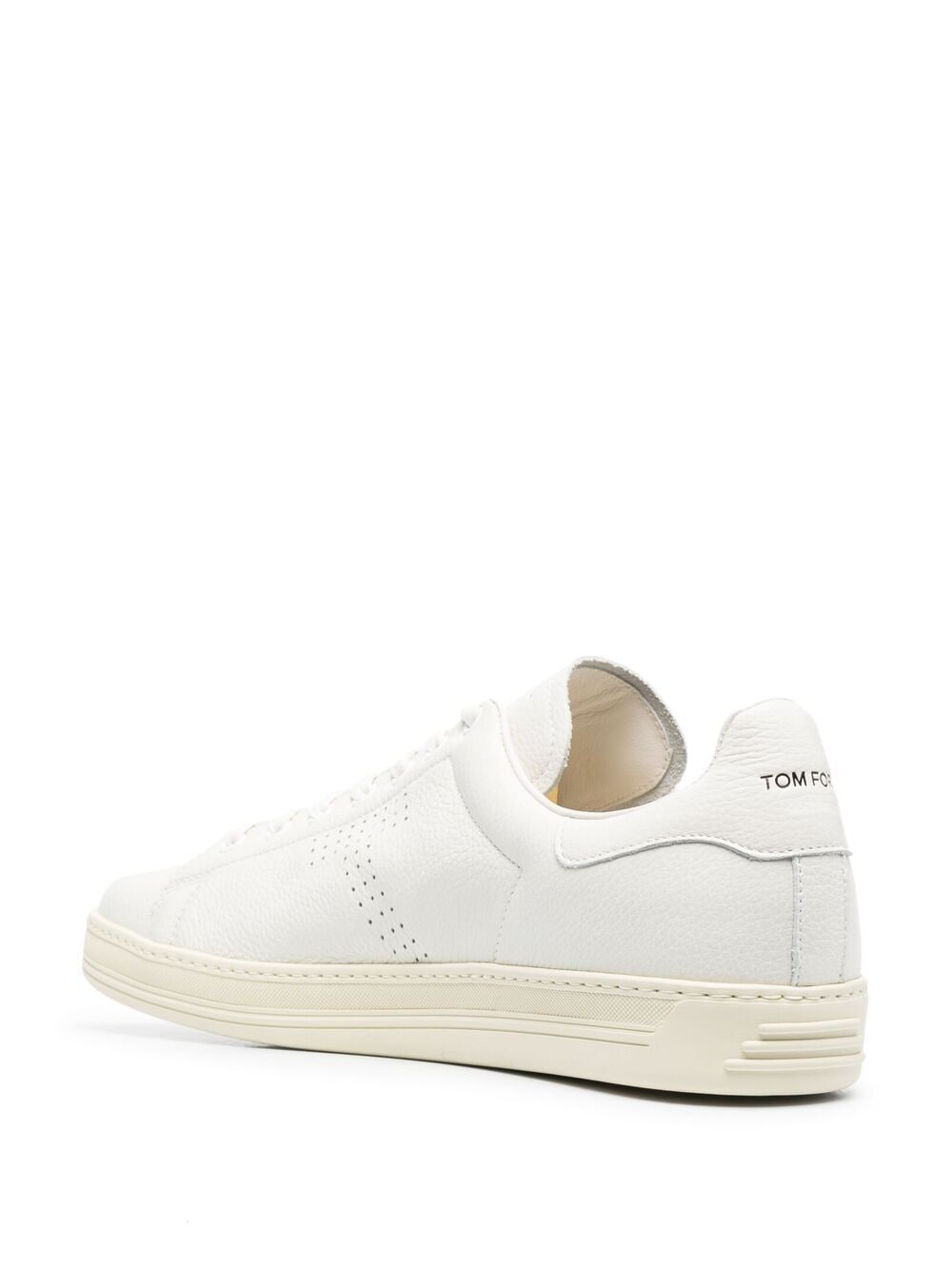 TOM FORD Warwick Grained Leather Sneakers White - MAISONDEFASHION.COM