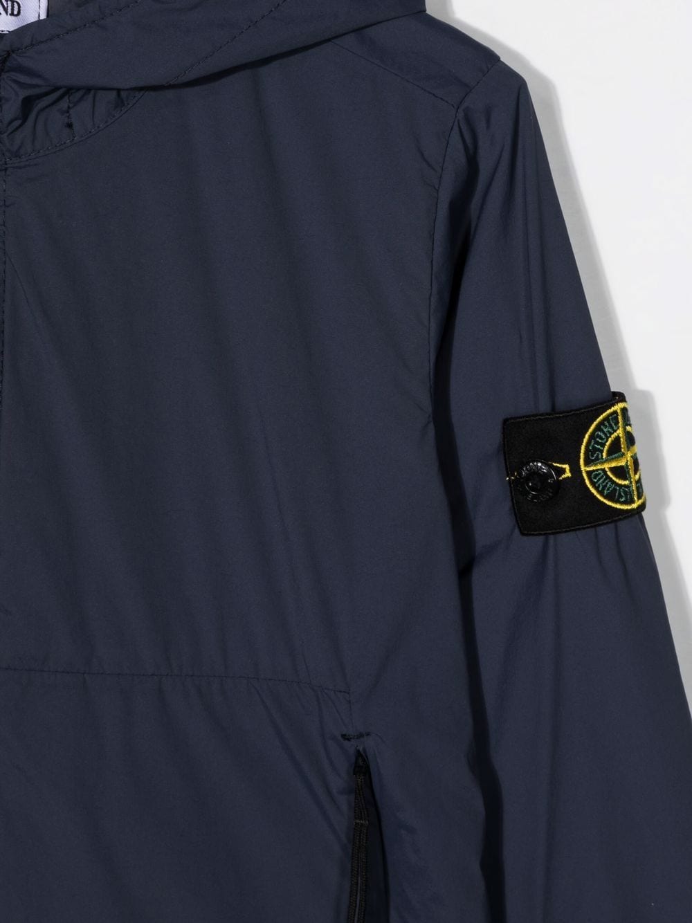 STONE ISLAND KIDS Logo-patch hooded jacket Navy - MAISONDEFASHION.COM