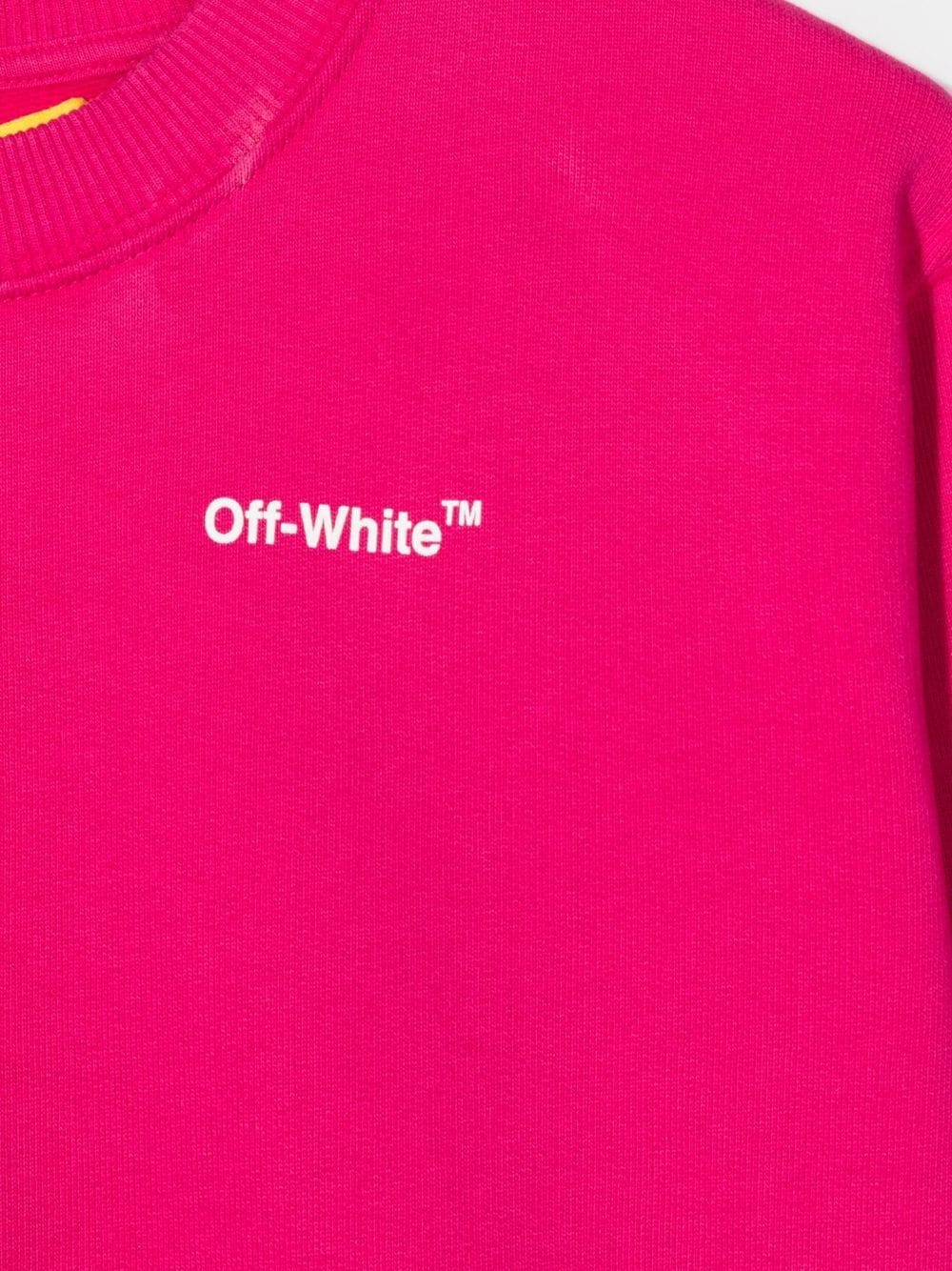 OFF-WHITE KIDS Rubber Arrow Sweatshirt Pink/White - MAISONDEFASHION.COM