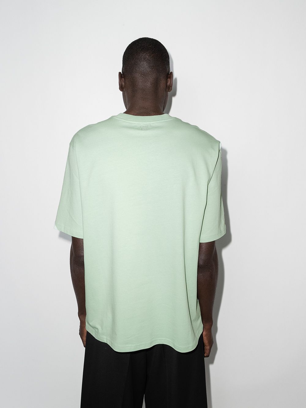 AMI De Coeur Logo T-Shirt Green - MAISONDEFASHION.COM