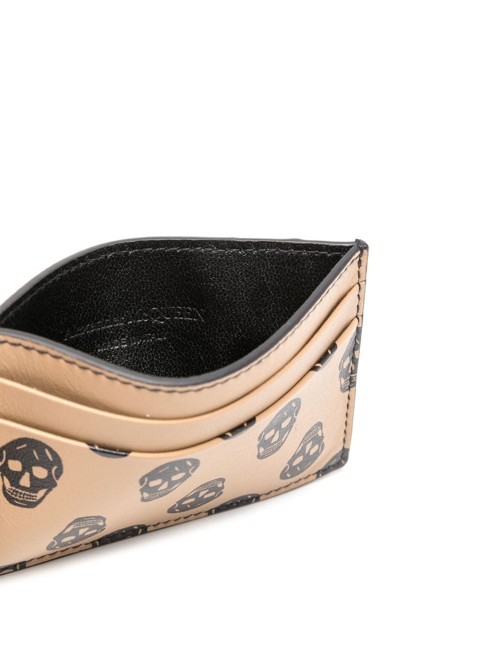 ALEXANDER MCQUEEN All Over Skull Card Holder Beige - MAISONDEFASHION.COM