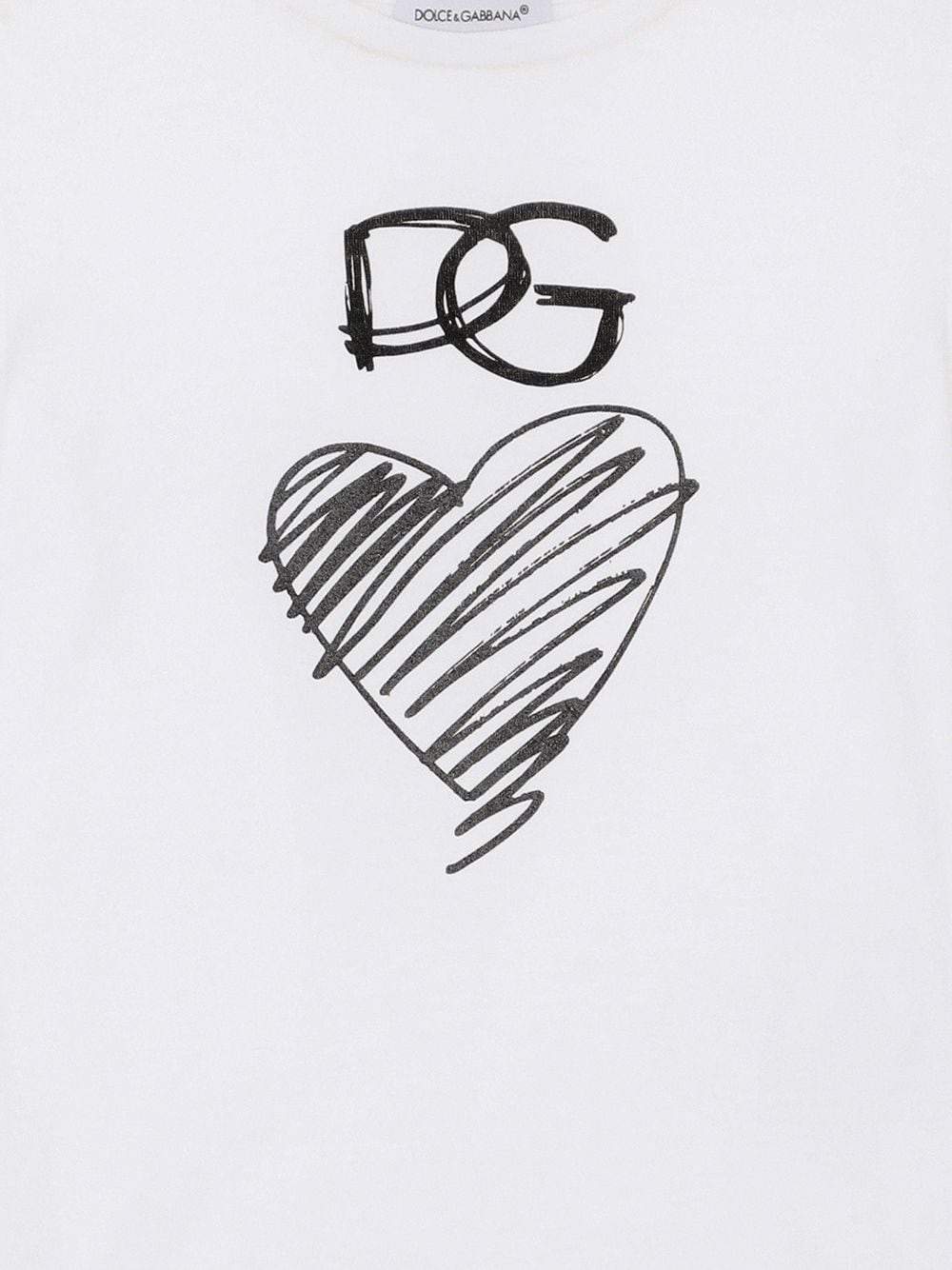 DOLCE & GABBANA KIDS Heart and logo-print T-shirt White - MAISONDEFASHION.COM