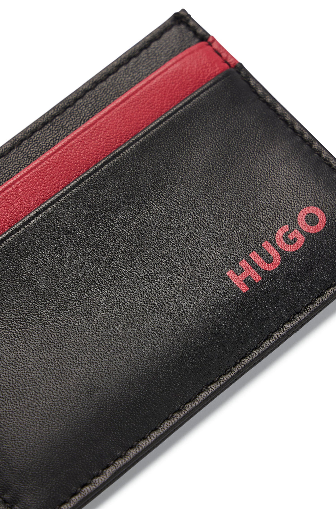 HUGO Logo Cardholder Wallet Black - MAISONDEFASHION.COM