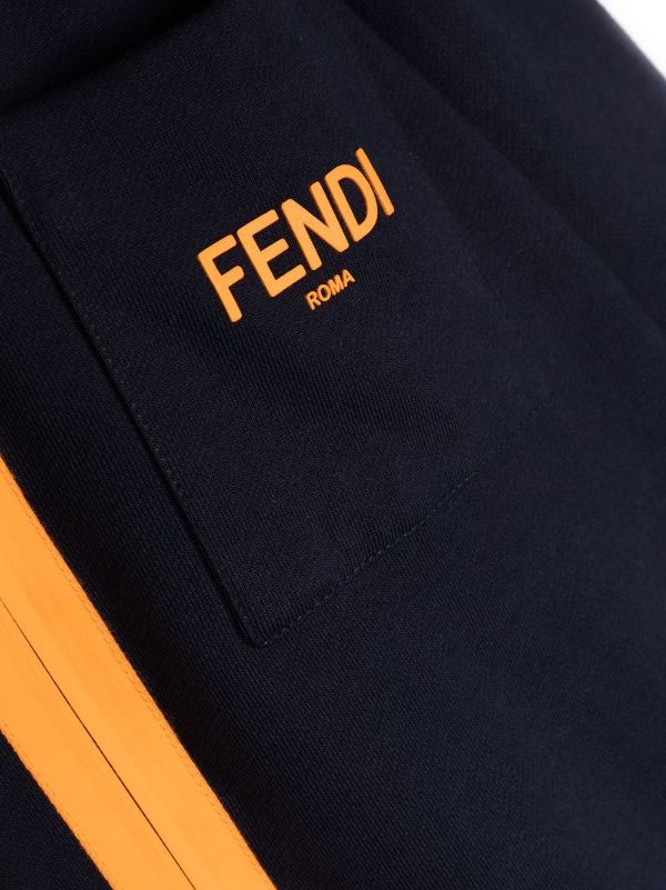 FENDI KIDS FF Detail Logo Jacket Navy - MAISONDEFASHION.COM