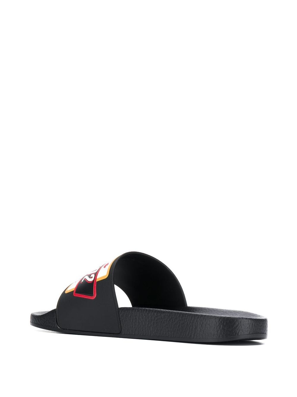 DSQUARED Logo Patch Sliders Black - Maison De Fashion 