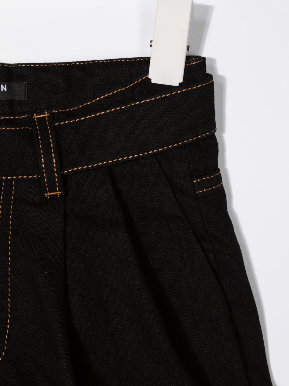 BALMAIN KIDS Belted denim shorts Navy/Black - MAISONDEFASHION.COM