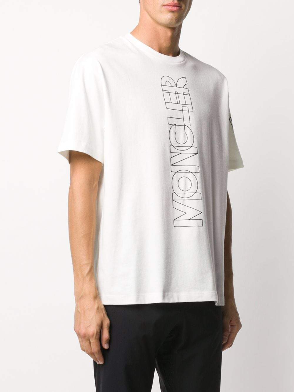 MONCLER Vertical Logo T-Shirt White - Maison De Fashion 