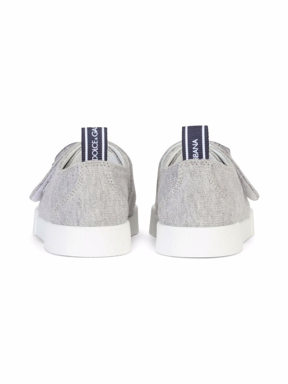 DOLCE & GABBANA KIDS Fleece Logo Sneakers Grey - MAISONDEFASHION.COM