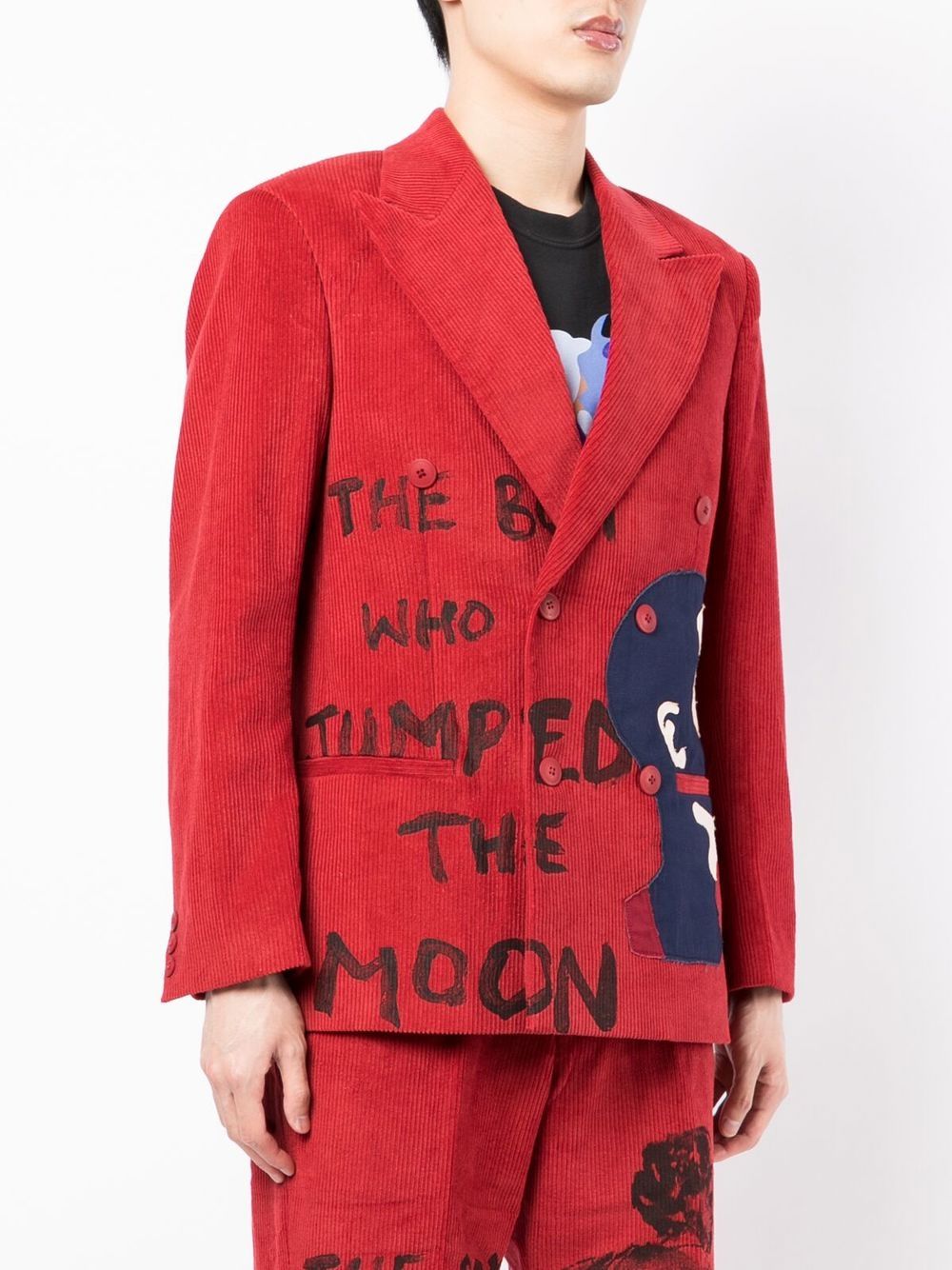 KIDSUPER Double-breasted corduroy blazer Red - MAISONDEFASHION.COM