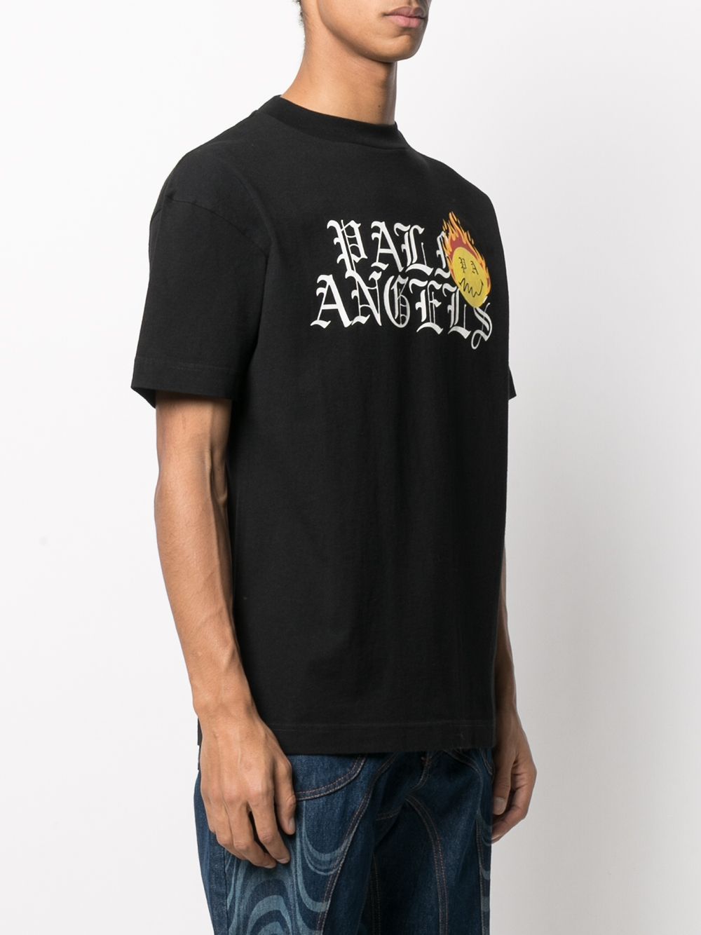 PALM ANGELS Burning Head Logo T-Shirt Black - Maison De Fashion 