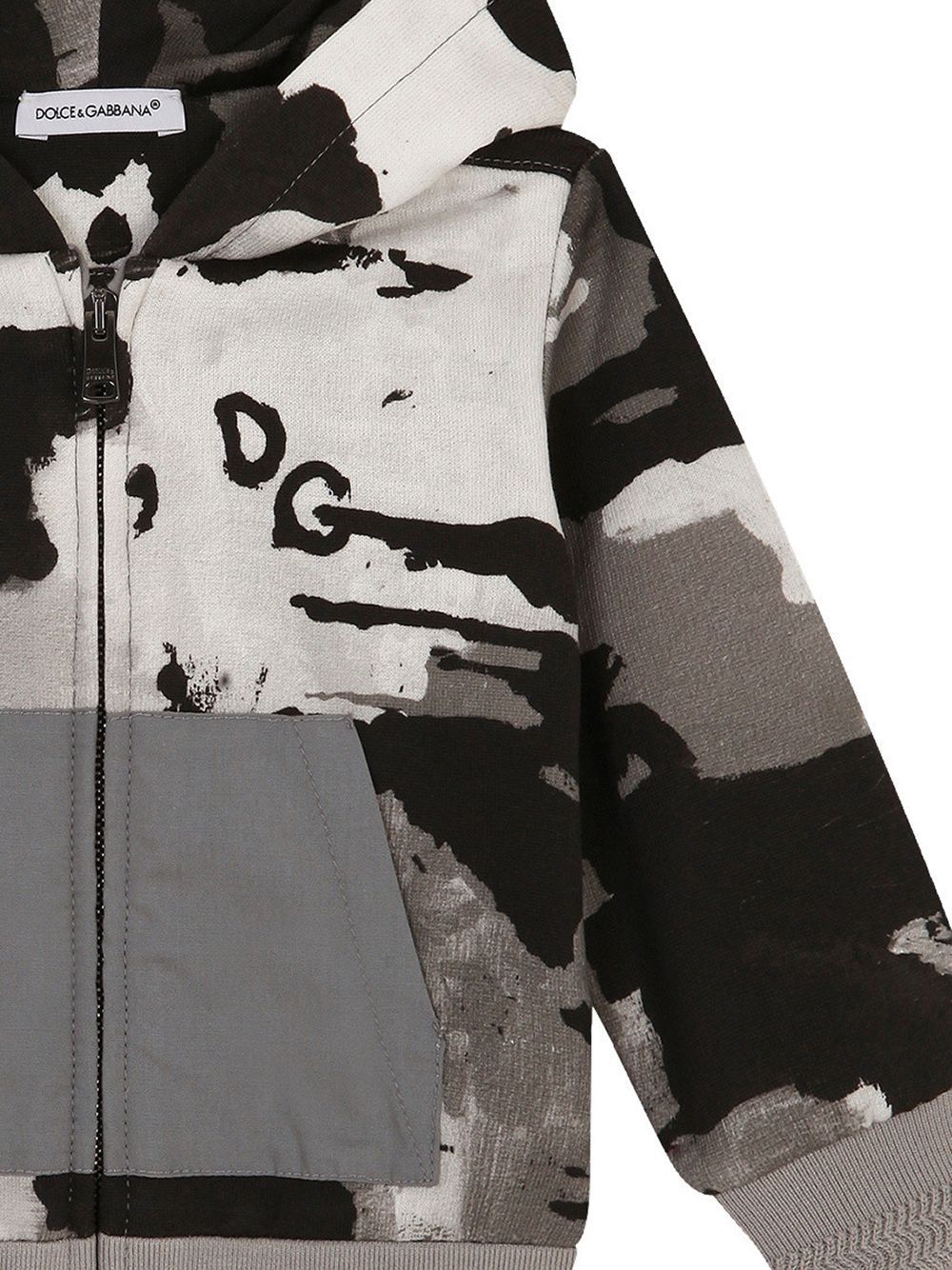 DOLCE & GABBANA BABY Camouflage-print hoodie Grey - MAISONDEFASHION.COM
