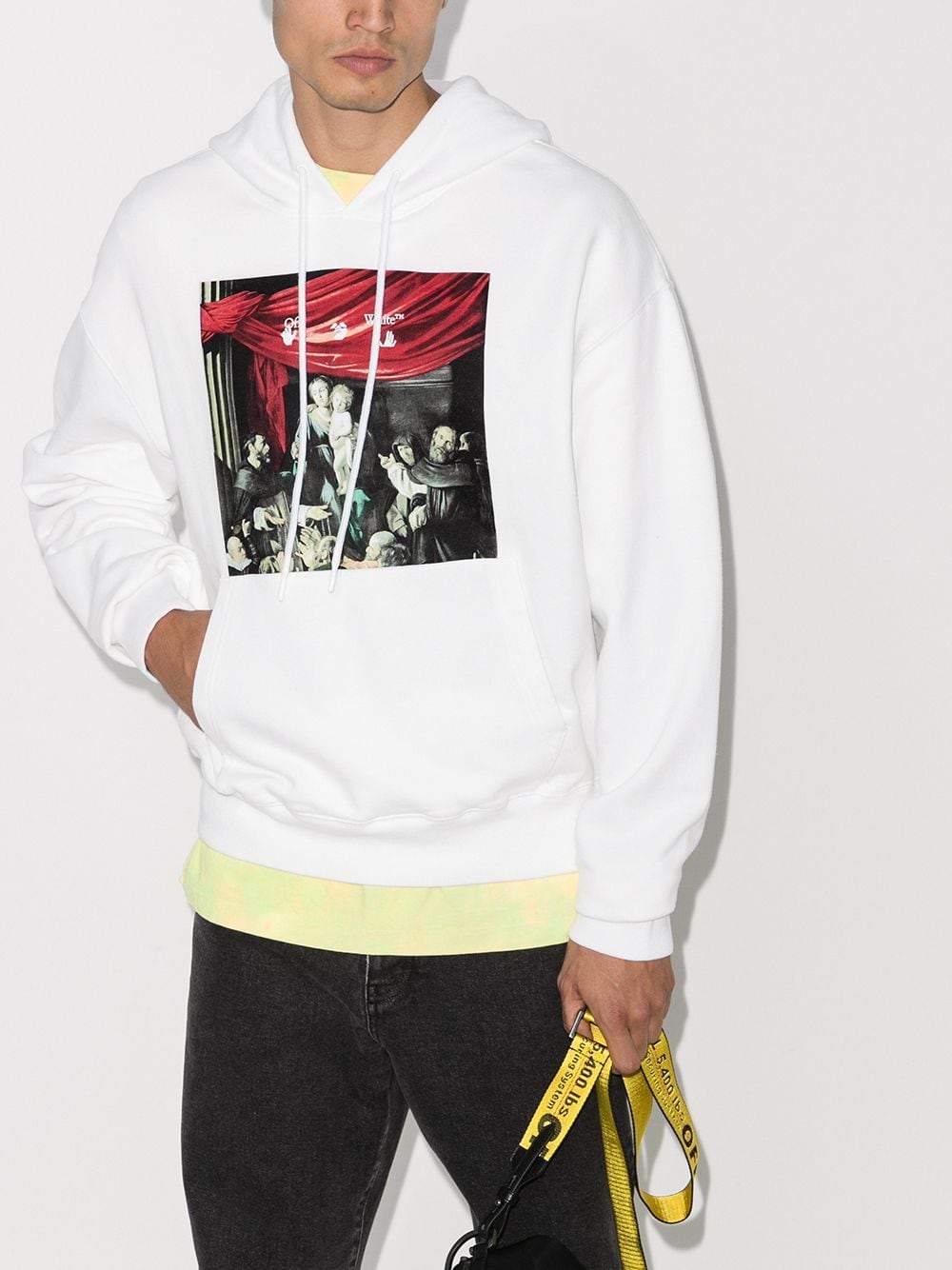 OFF-WHITE caravaggio painting hoodie white - Maison De Fashion 