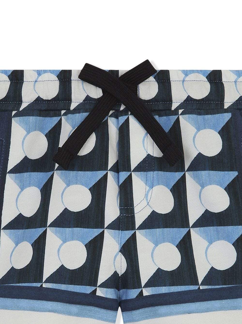 DOLCE & GABBANA BABY Geometric-print tie-fastening shorts Blue - MAISONDEFASHION.COM