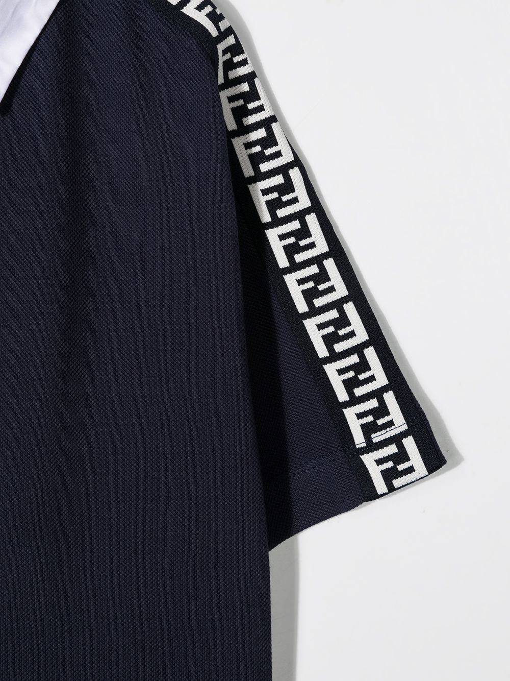 FENDI KIDS FF logo-tape polo shirt Navy - MAISONDEFASHION.COM