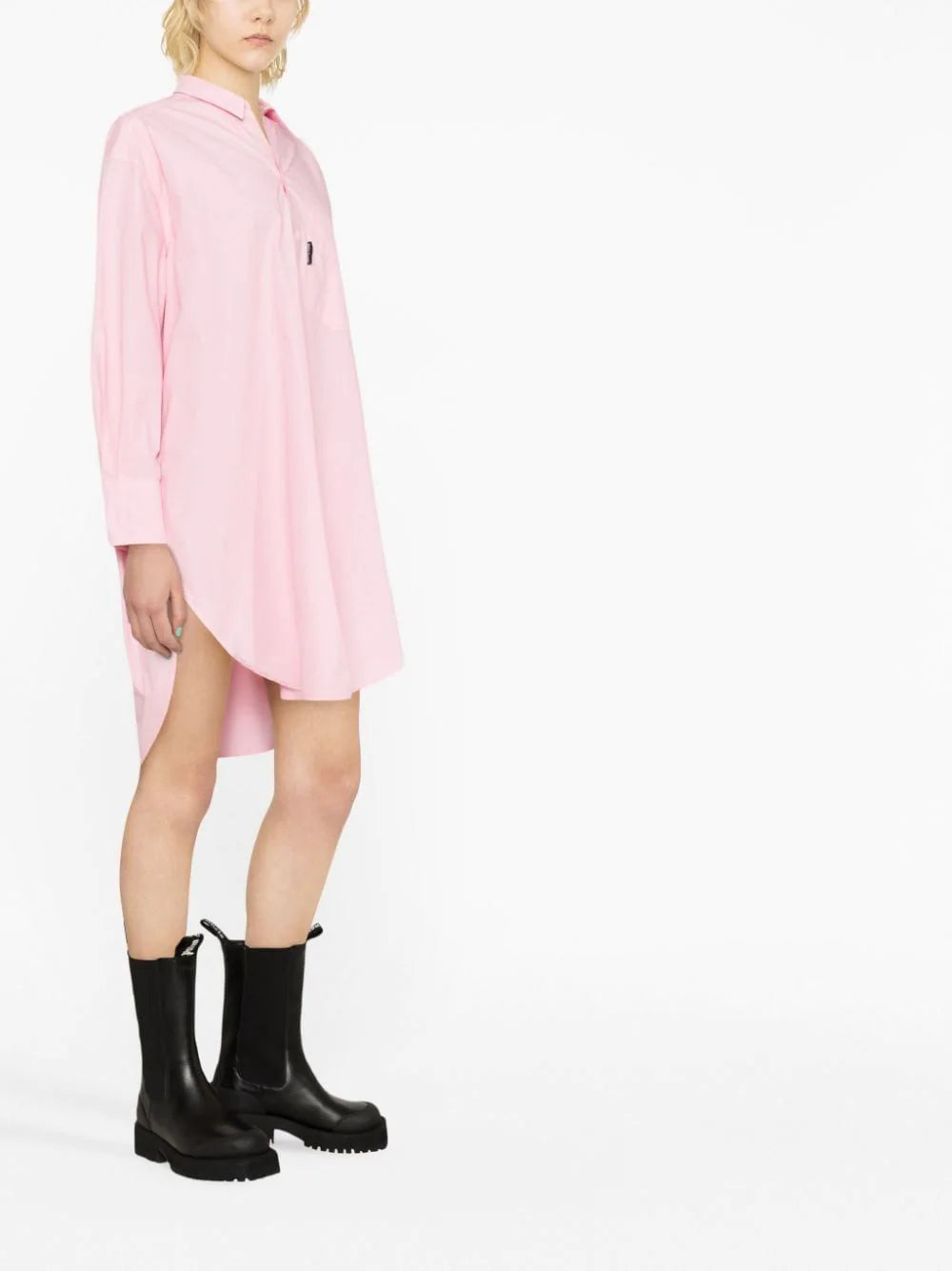 PALM ANGELS WOMEN Overlogo Shirt Dress Pink - MAISONDEFASHION.COM