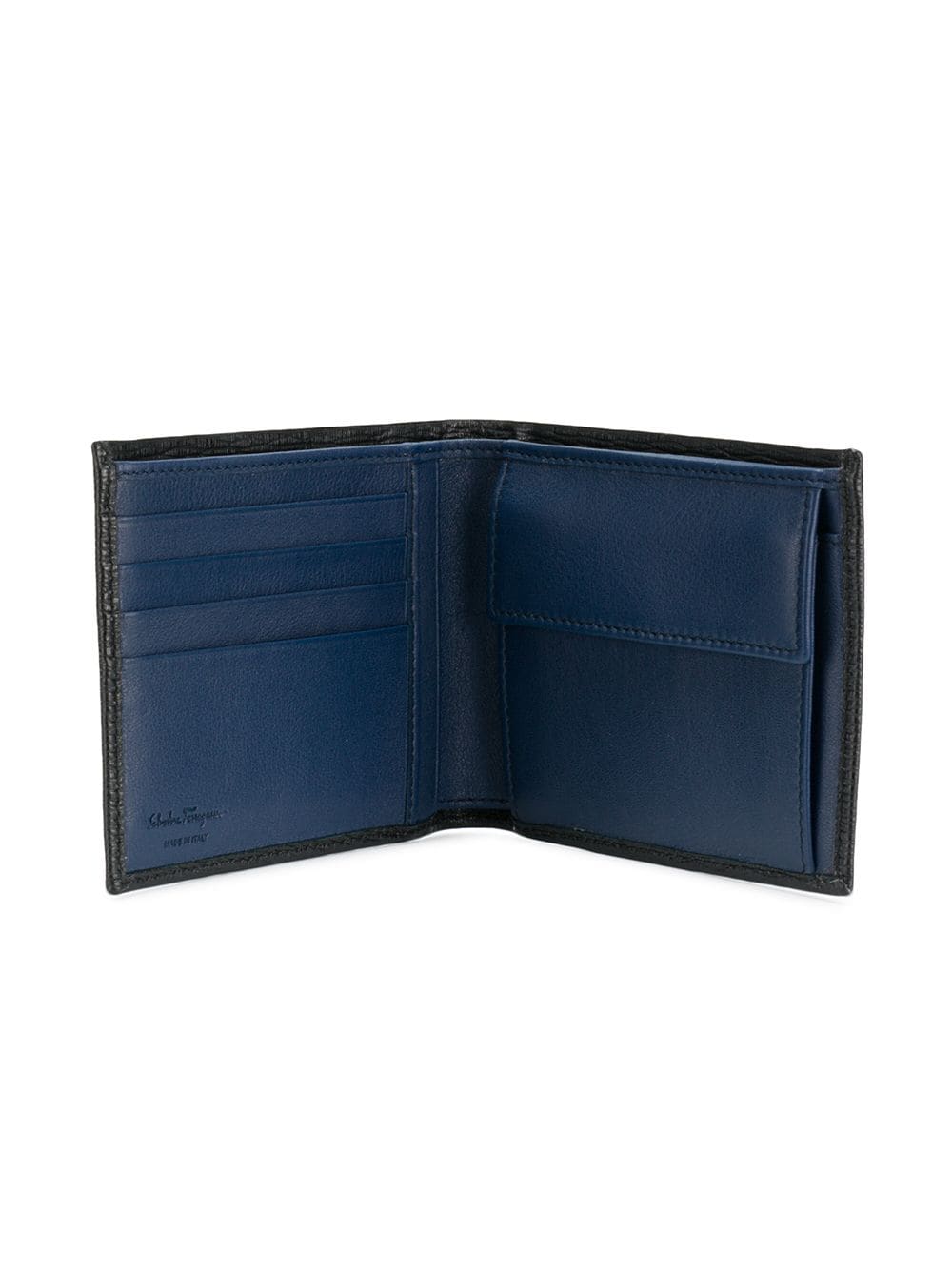 SALVATORE FERRAGAMO Two-tone bifold wallet Black - MAISONDEFASHION.COM