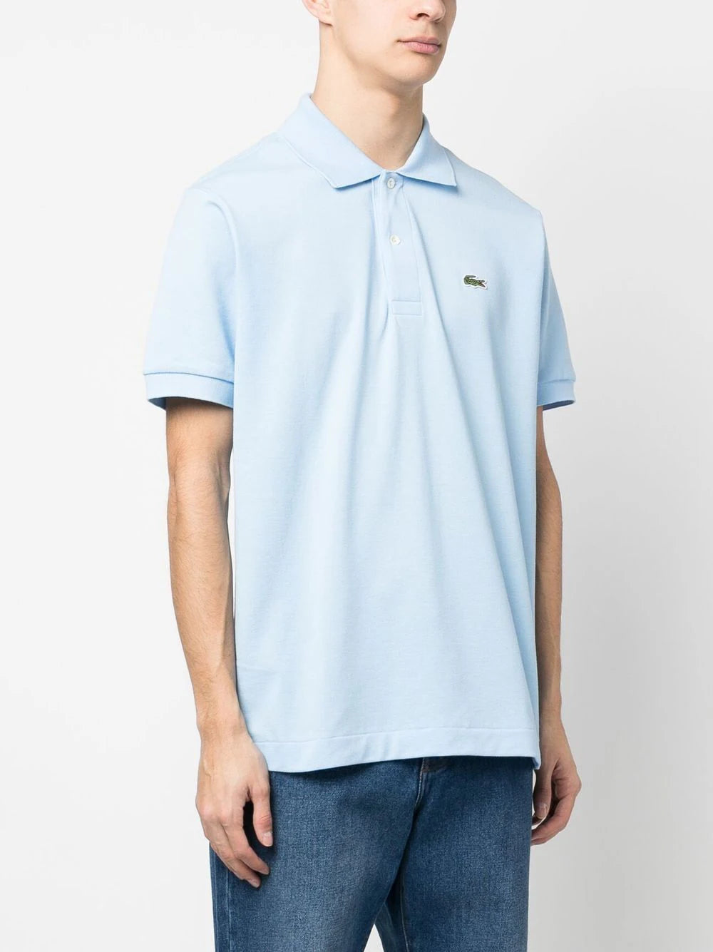 LACOSTE Embroidered Logo Polo Shirt Overview Blue - MAISONDEFASHION.COM