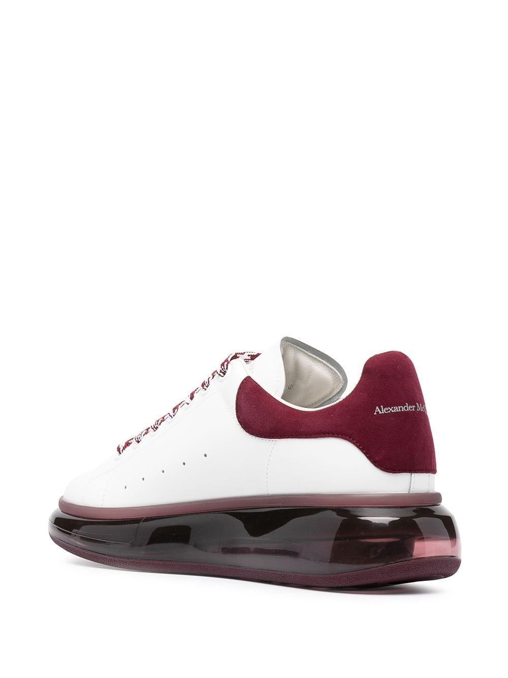 ALEXANDER MCQUEEN Oversized Sole Sneakers White/Bordeaux - MAISONDEFASHION.COM