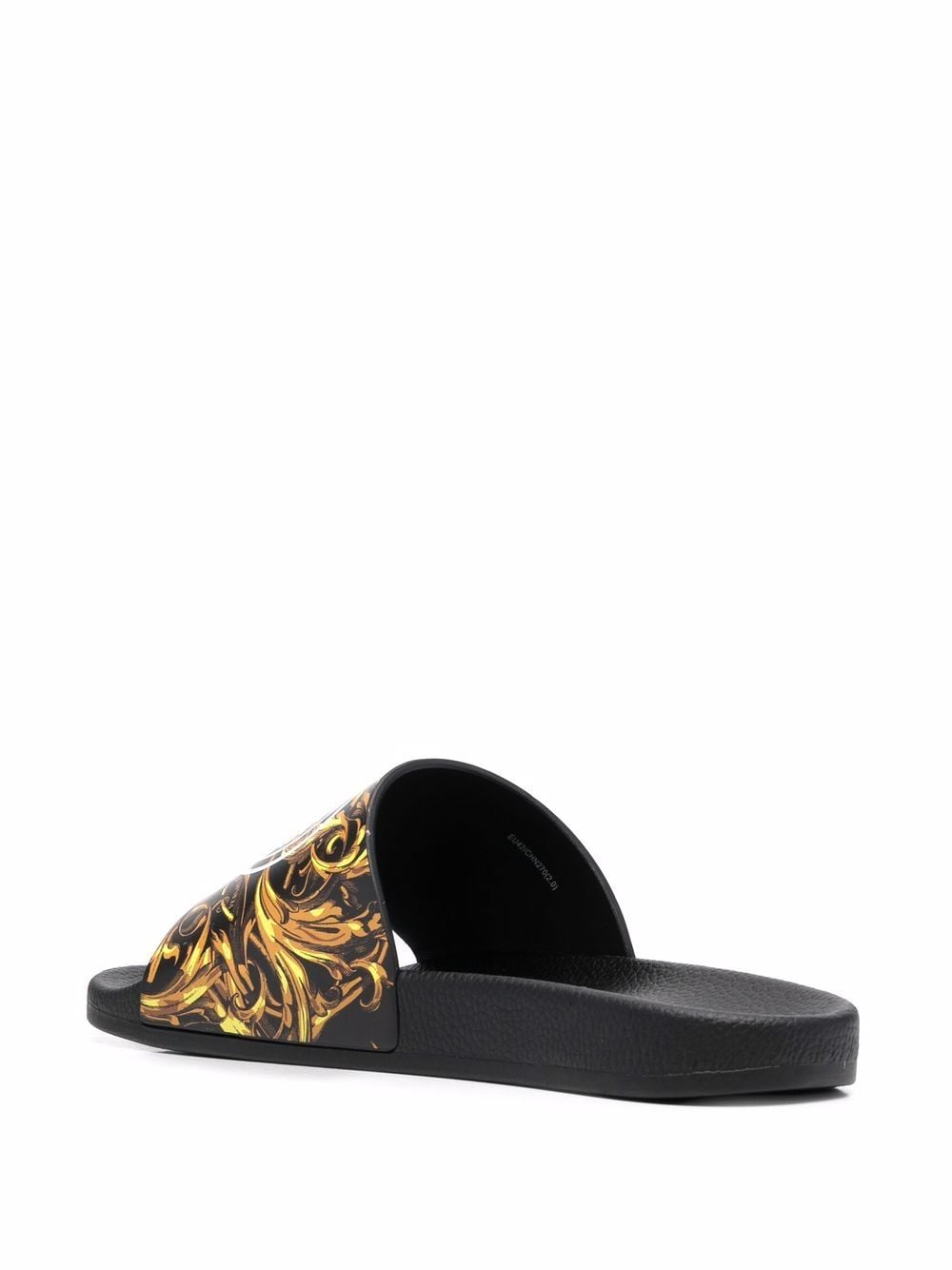 VERSACE JEANS COUTURE Baroque V-Emblem Sliders - MAISONDEFASHION.COM