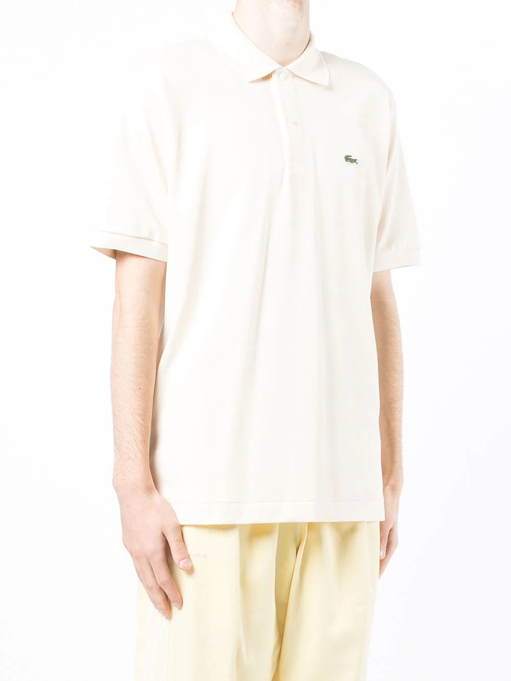 LACOSTE Embroidered Logo Polo Shirt Beige - MAISONDEFASHION.COM