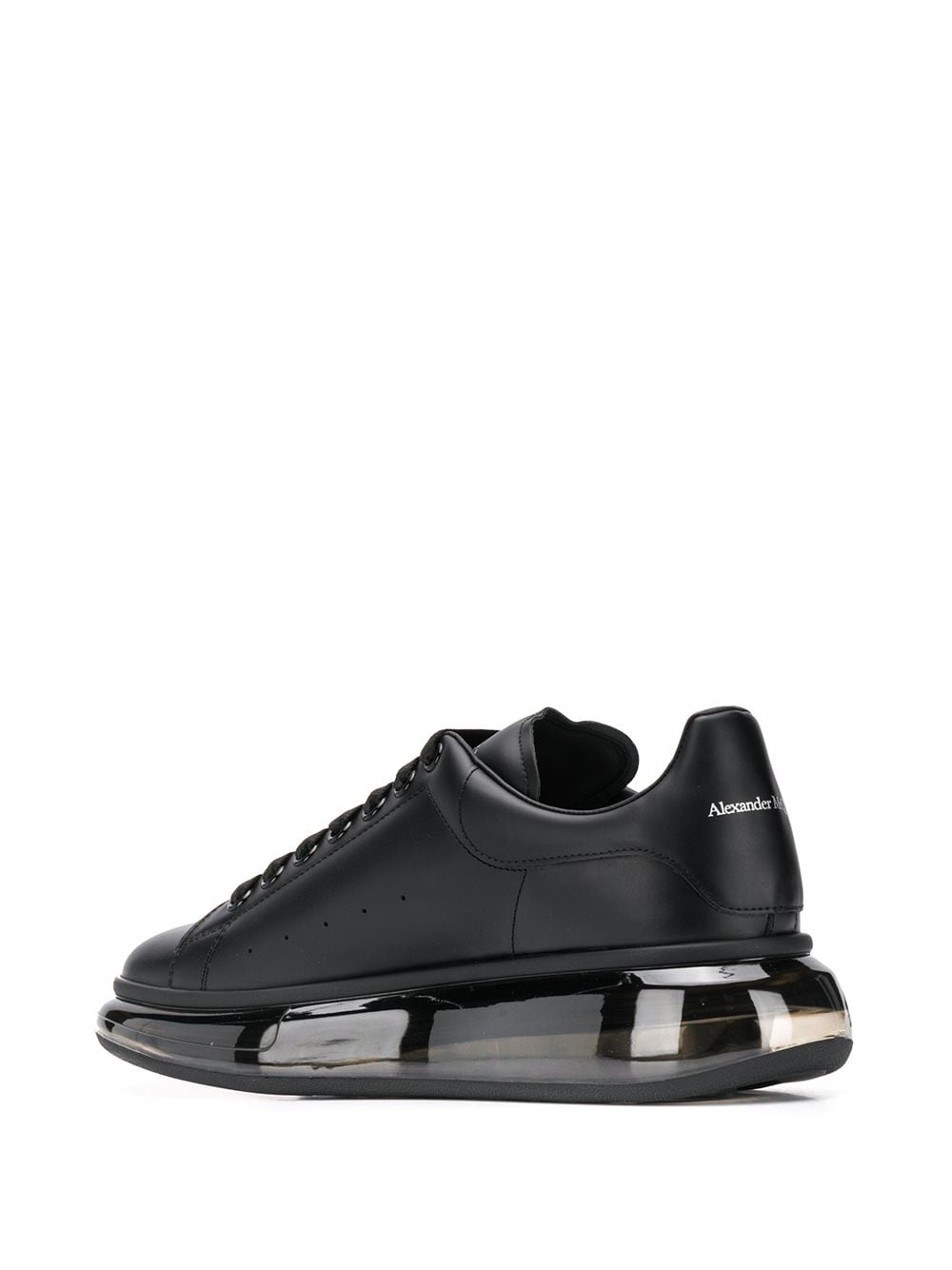 Alexander McQueen Oversized Clear Sole leather sneakers black - Maison De Fashion 