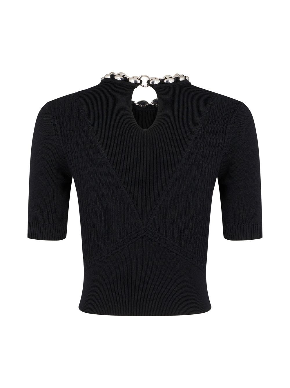 PACO RABANNE Chain Detail T-Shirt Black - MAISONDEFASHION.COM