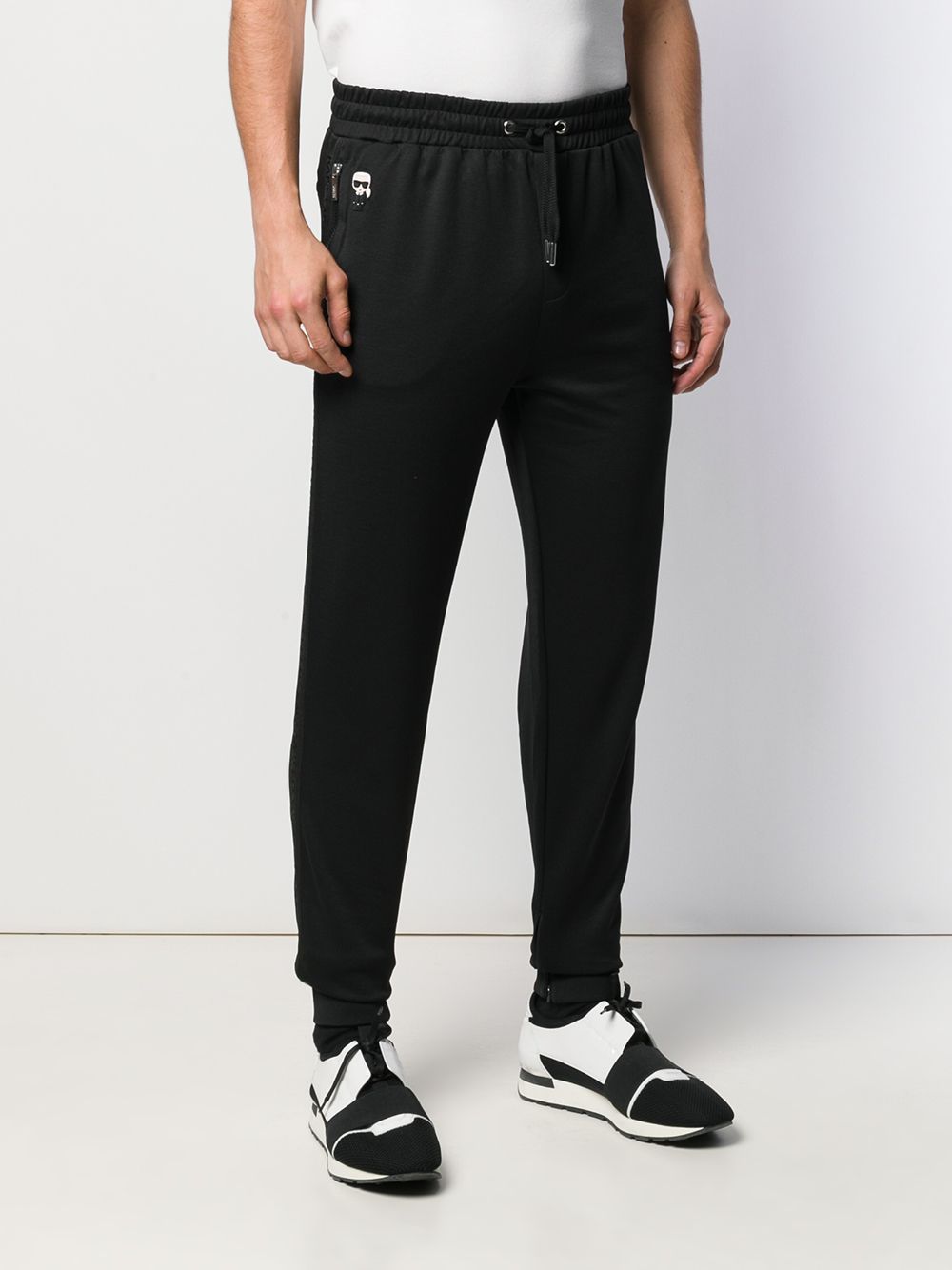 Karl Lagerfeld Logo Track Pants Black - MAISONDEFASHION.COM