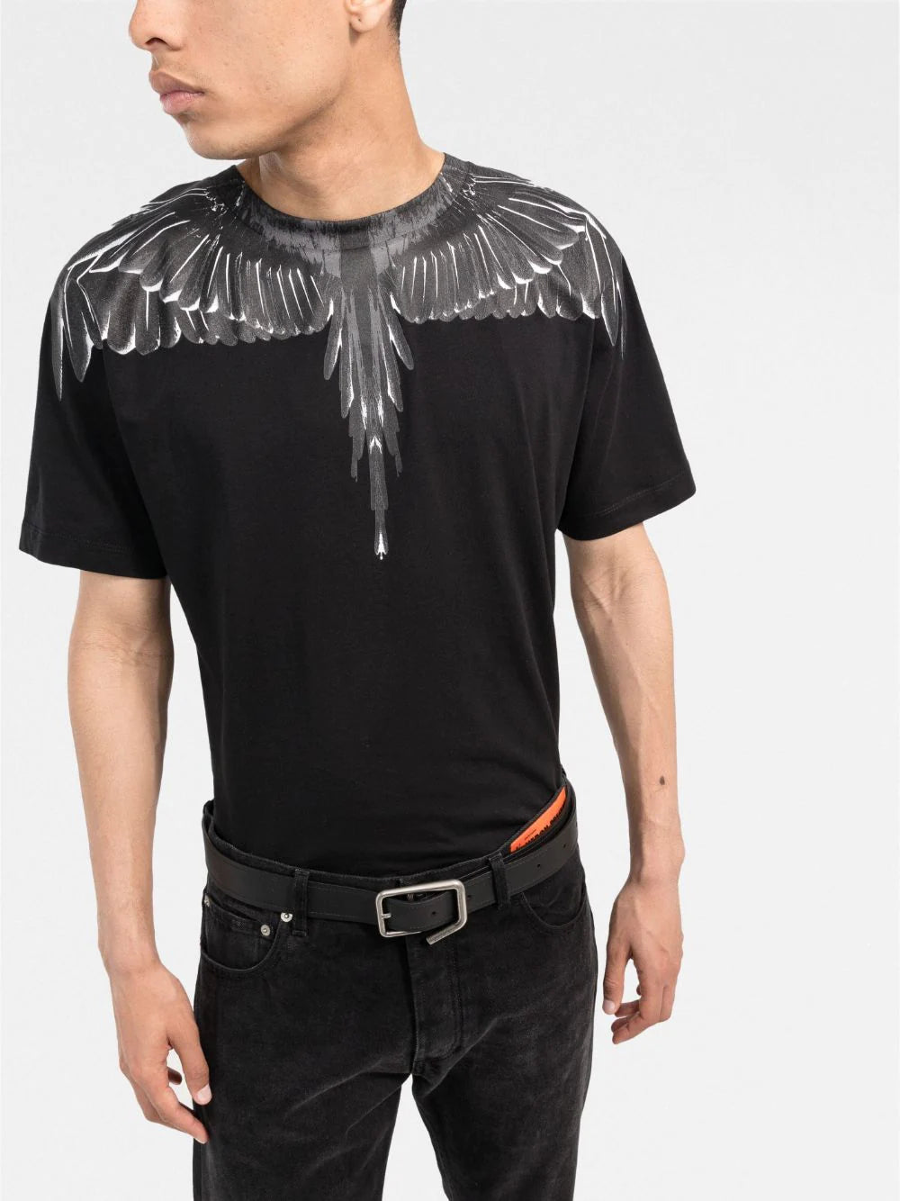 MARCELO BURLON Icon Wings Regular T-Shirt Black/Black - MAISONDEFASHION.COM