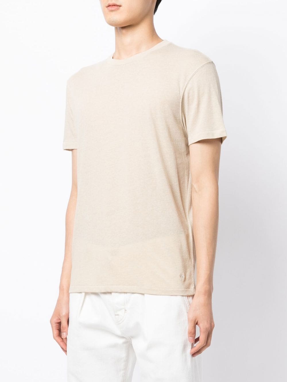 TOM FORD Short-Sleeved T-shirt Beige - MAISONDEFASHION.COM