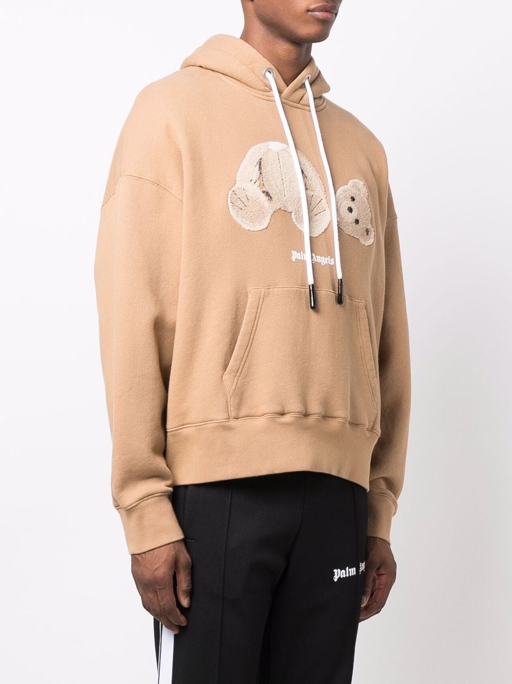 PALM ANGELS Bear Hoodie Beige - MAISONDEFASHION.COM