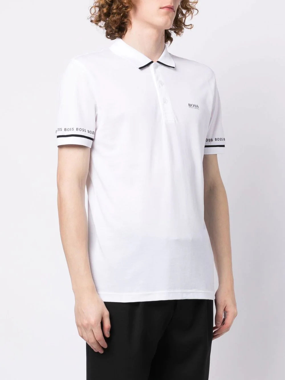 Hugo Boss Polo Shirt in Logo Details White - MAISONDEFASHION.COM