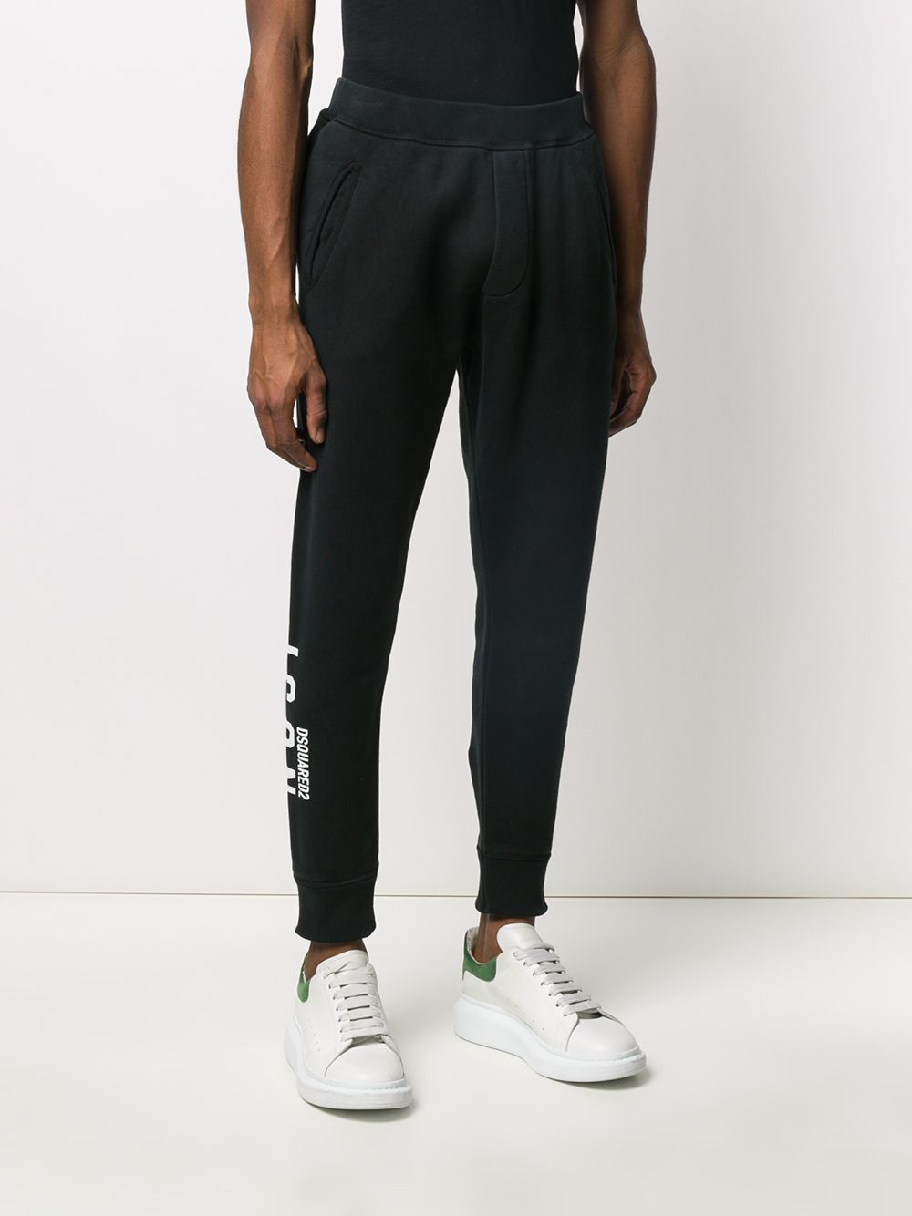 DSQUARED2 Icon Logo Print Track Pants Black - Maison De Fashion 