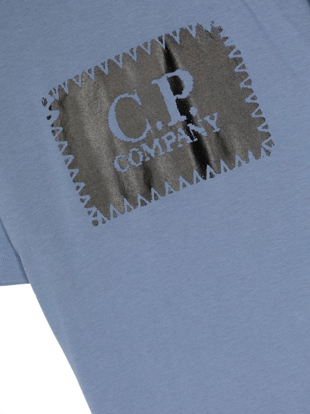 C.P COMPANY KIDS Logo crew-neck T-shirt Blue - MAISONDEFASHION.COM