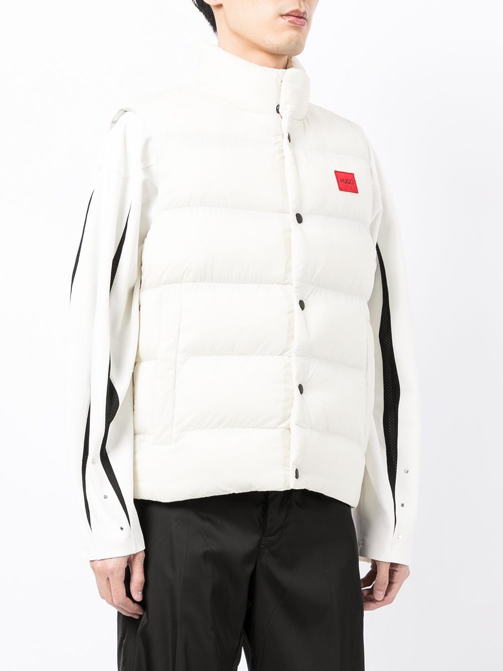 HUGO Logo Puffer Gilet Cream - MAISONDEFASHION.COM