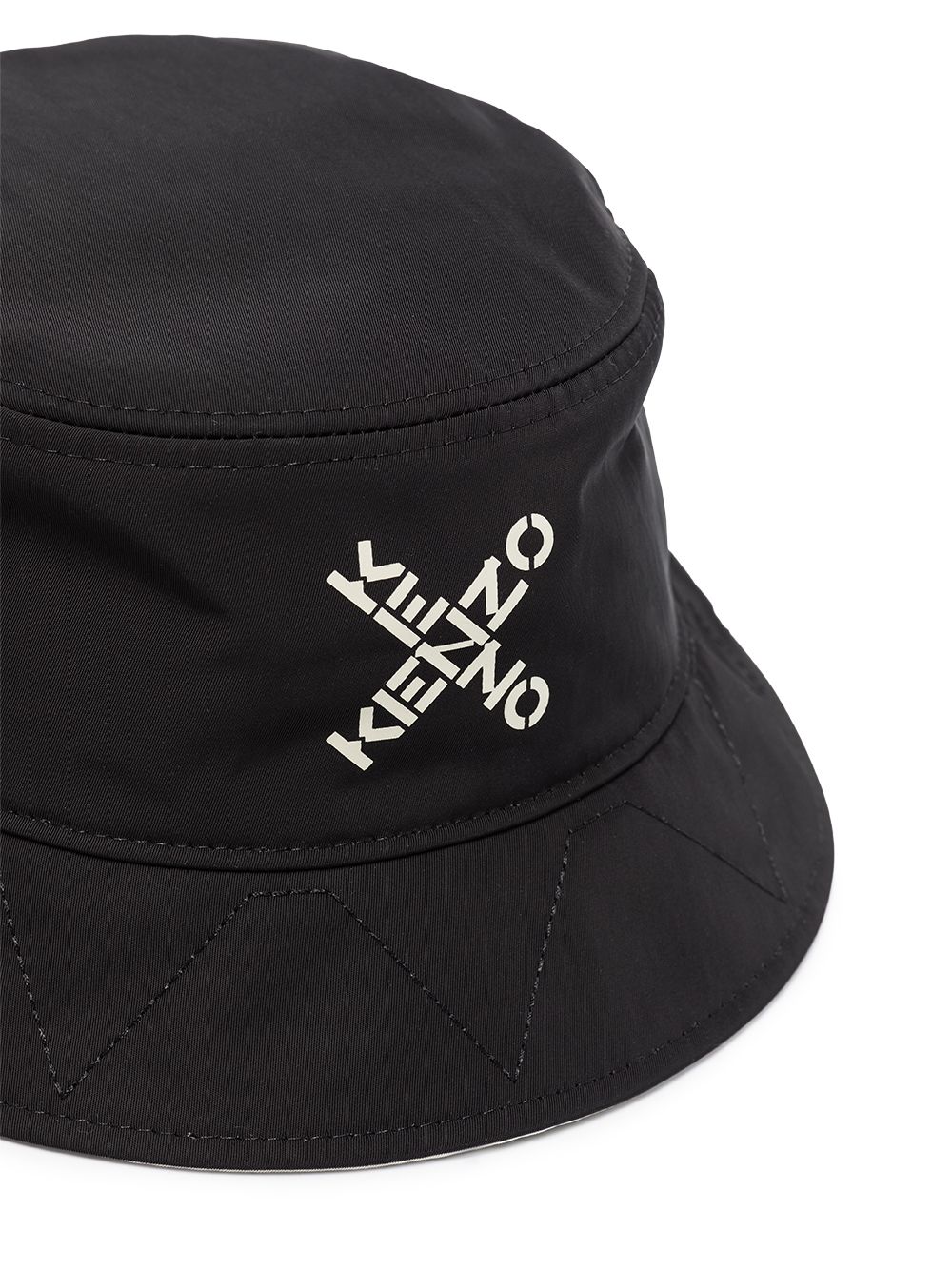 KENZO Cross Logo Bucket Hat Black - MAISONDEFASHION.COM