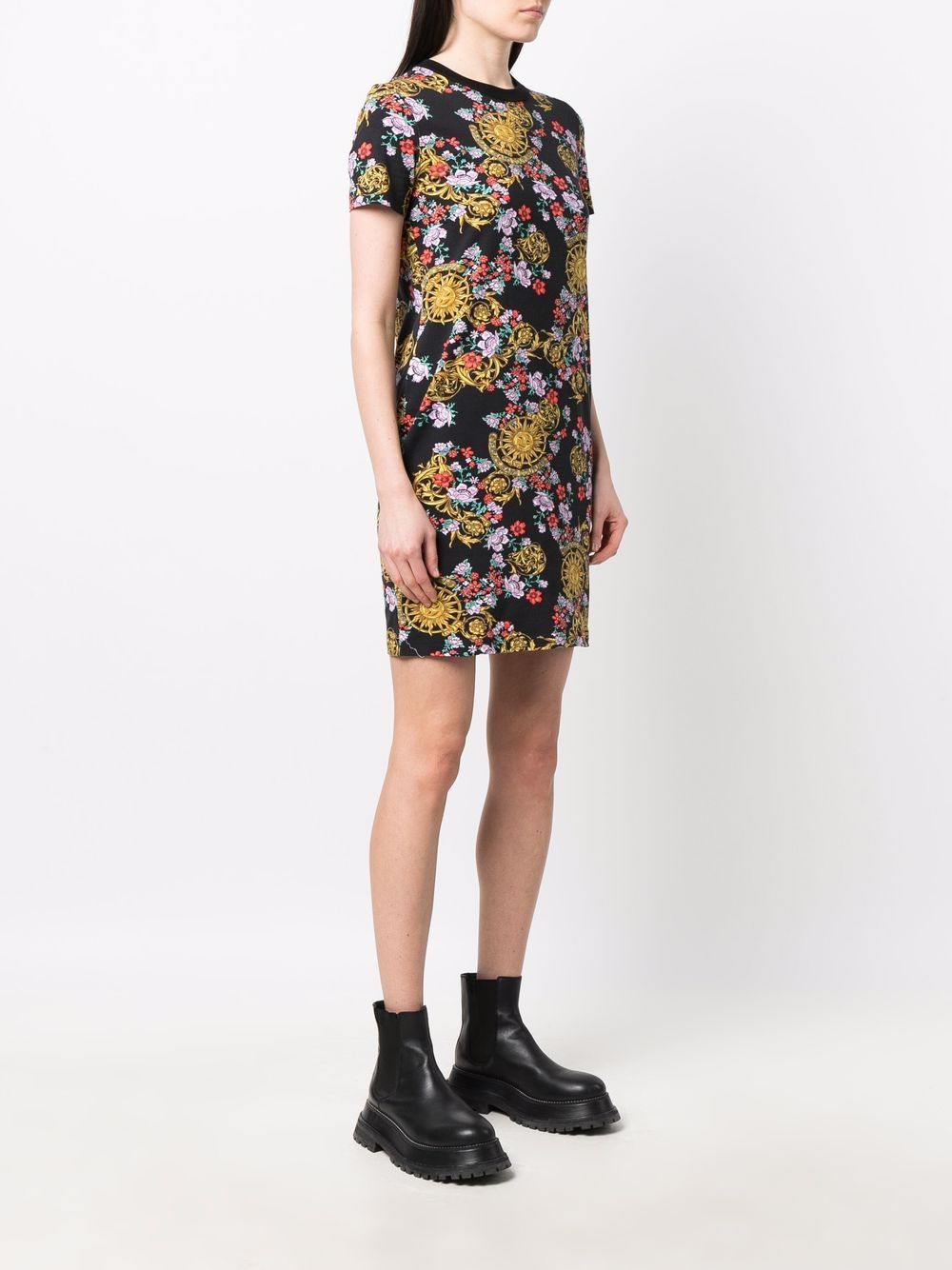 VERSACE WOMEN Mix Print Dress Black - MAISONDEFASHION.COM