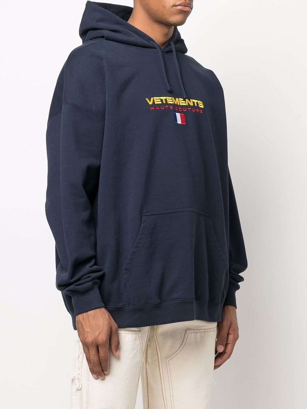 VETEMENTS Haute Couture Hoodie Navy - MAISONDEFASHION.COM