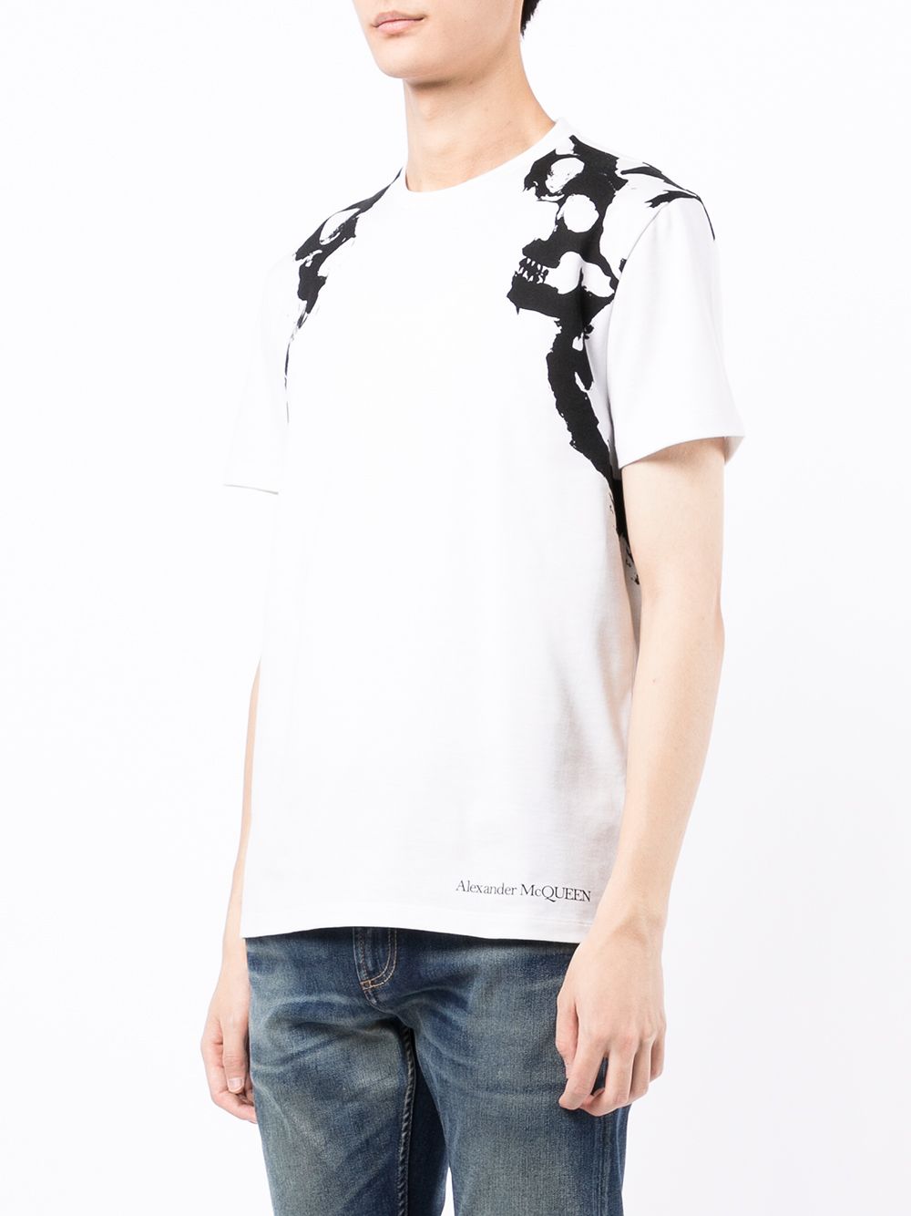 ALEXANDER MCQUEEN Harness Print T-Shirt White - MAISONDEFASHION.COM