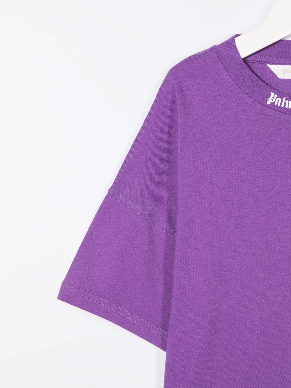 PALM ANGELS KIDS Logo Over T-Shirt Purple - MAISONDEFASHION.COM