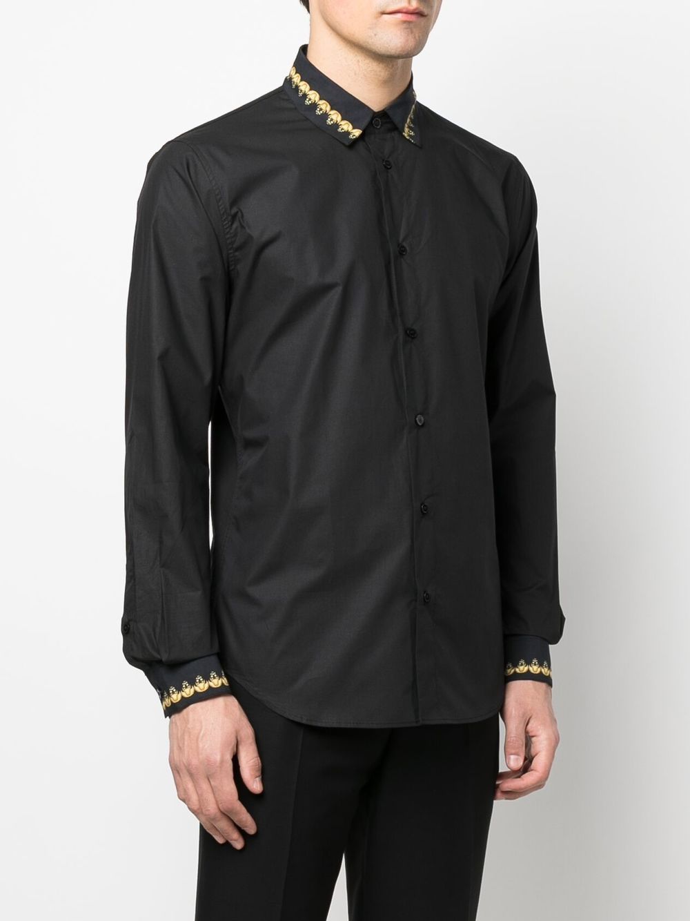 VERSACE Barocco Print Regular Fit Shirt Black - MAISONDEFASHION.COM