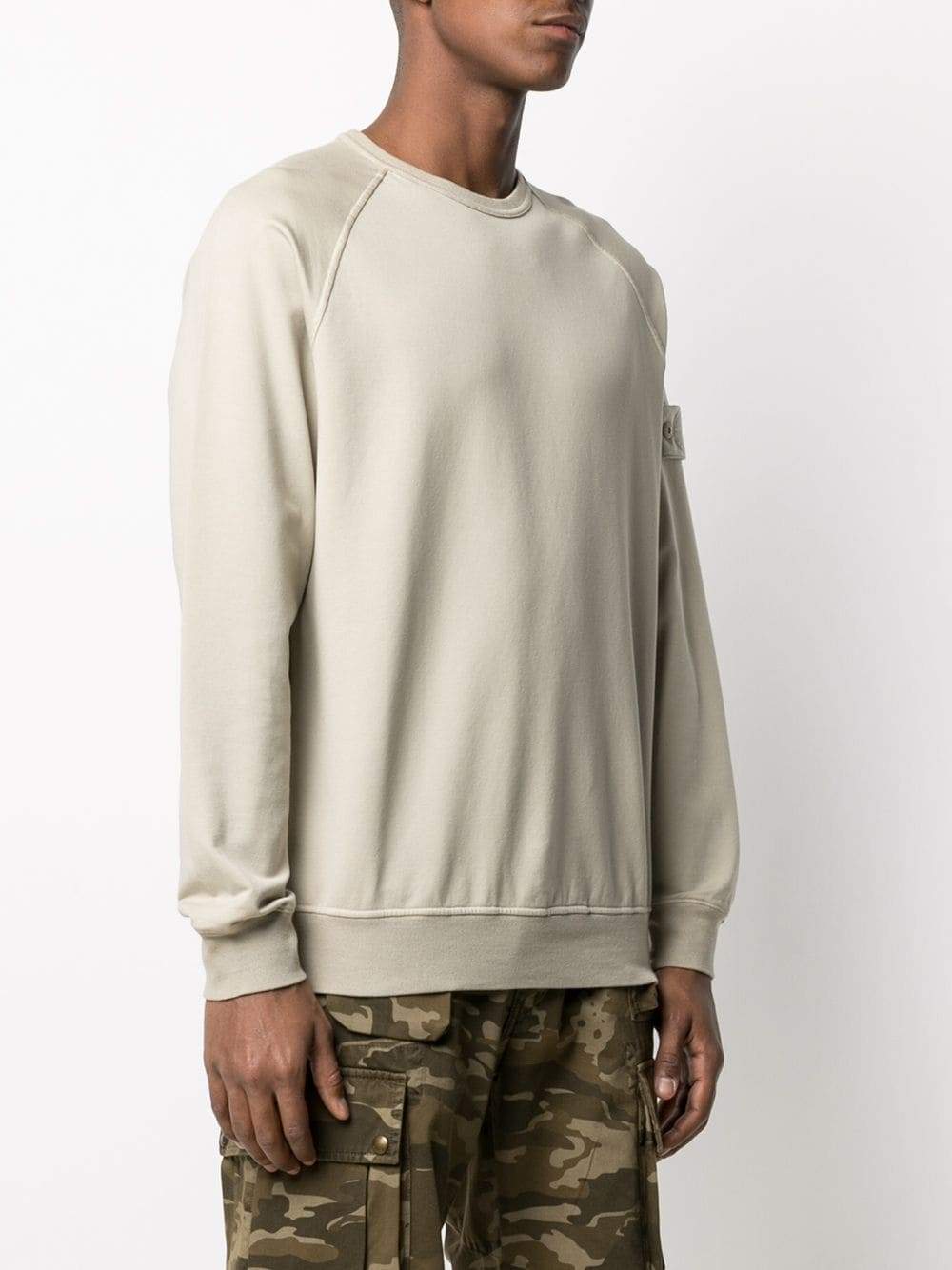 STONE ISLAND Ghost Crewneck Sweatshirt Beige - MAISONDEFASHION.COM